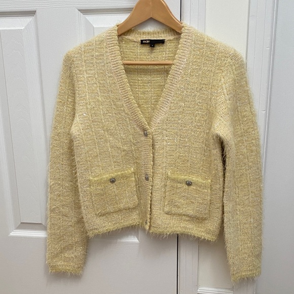 Maje Yellow Cardigan Sweater - Picture 3 of 15
